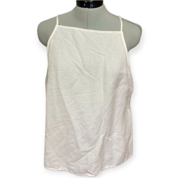 NWT a new day White Linen Blend Ladies Tank Top - Picture 1 of 8